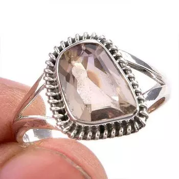 Natural Ametrine Gemstone Handmade 925 Solid Silver Jewelry Ring Size 9.5 B3I18