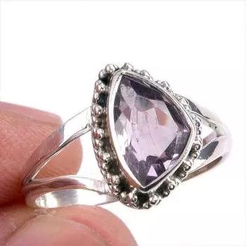 Natural Ametrine Gemstone Handmade 925 Solid Silver Jewelry Ring Size 8 e4O08