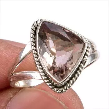 Natural Ametrine Gemstone Handmade 925 Solid Silver Jewelry Ring Size 7 e2N04