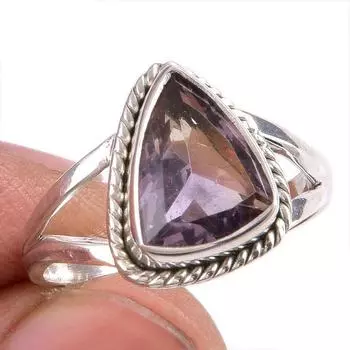 Natural Ametrine Gemstone Handmade 925 Solid Silver Jewelry Ring Size 7.5 Y1P94