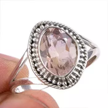 Natural Ametrine Gemstone Handmade 925 Solid Silver Jewelry Ring Size 9.5 L6R43
