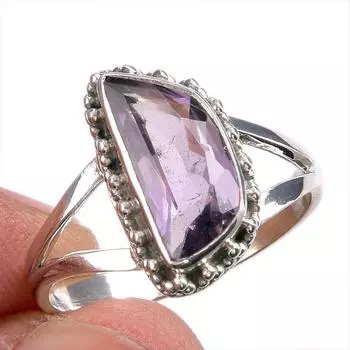 Natural Ametrine Gemstone Handmade 925 Solid Silver Jewelry Ring Size 9.5 U6p40