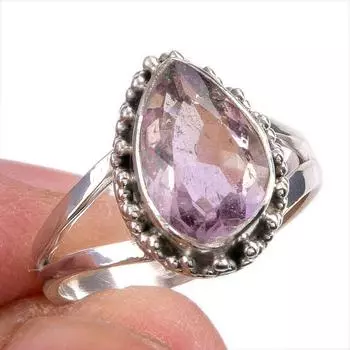 Natural Ametrine Gemstone Handmade 925 Solid Silver Jewelry Ring Size 6.5 R3B31