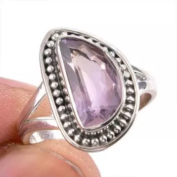 Natural Ametrine Gemstone Handmade 925 Solid Silver Jewelry Ring Size 6 e5V12