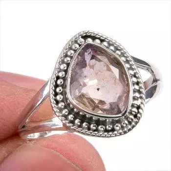 Natural Ametrine Gemstone Handmade 925 Solid Silver Jewelry Ring Size 9.5 c6n99