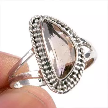 Natural Ametrine Gemstone Handmade 925 Solid Silver Jewelry Ring Size 8.5 U6b43