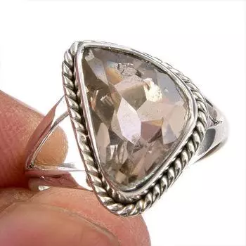 Natural Ametrine Gemstone Handmade 925 Solid Silver Jewelry Ring Size 5.5 W2q37