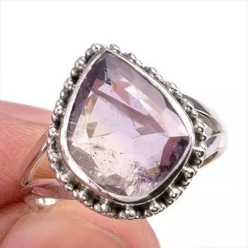 Natural Ametrine Gemstone Handmade 925 Solid Silver Jewelry Ring Size 6.5 D7T92