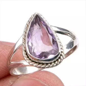 Natural Ametrine Gemstone Handmade 925 Solid Silver Jewelry Ring Size 7.5 I5o36