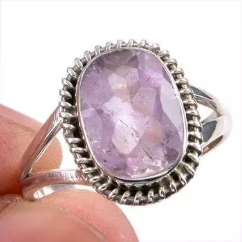 Natural Ametrine Gemstone Handmade 925 Solid Silver Jewelry Ring Size 9 b0K01