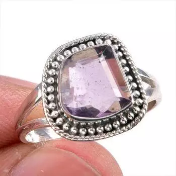 Natural Ametrine Gemstone Handmade 925 Solid Silver Jewelry Ring Size 7.5 d1m25