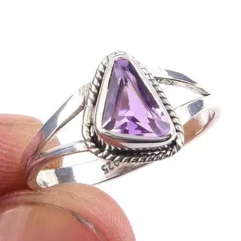 Natural Ametrine Gemstone Handmade 925 Solid Sterling Silver Ring Size 9 t2L79