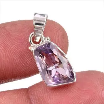 Natural Ametrine Gemstone Handmade 925 Solid Sterling Silver Pendant 1 g9N67