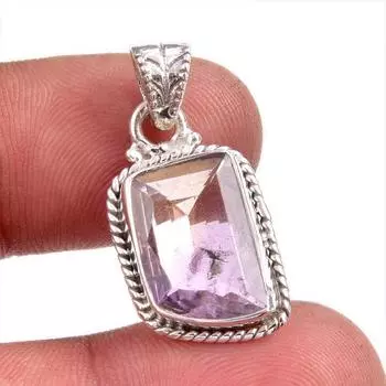 Natural Ametrine Gemstone Handmade 925 Solid Sterling Silver Pendant 1.25 e4m04