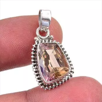Natural Ametrine Gemstone Handmade 925 Solid Sterling Silver Pendant 1 M0W80