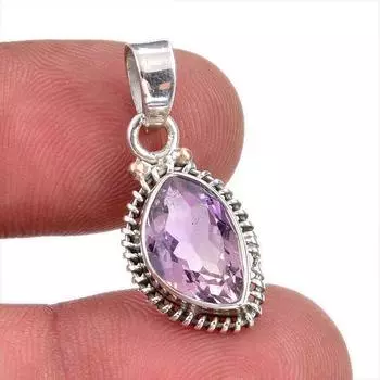 Natural Ametrine Gemstone Handmade 925 Solid Sterling Silver Pendant 1 d9n07