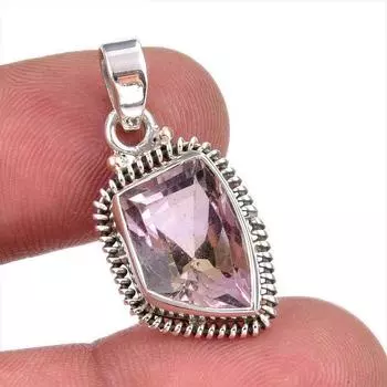 Natural Ametrine Gemstone Handmade 925 Solid Sterling Silver Pendant 1 A0M16