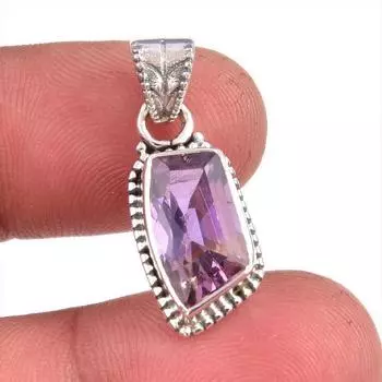 Natural Ametrine Gemstone Handmade 925 Solid Sterling Silver Pendant 1.25 u9Y51