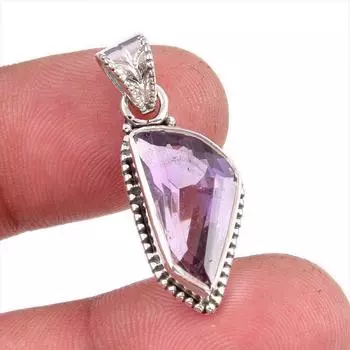 Natural Ametrine Gemstone Handmade 925 Solid Sterling Silver Pendant 1.25 H4Y96