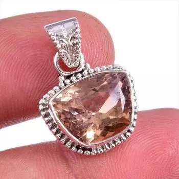 Natural Ametrine Gemstone Handmade 925 Solid Sterling Silver Pendant 1.25 j3k46