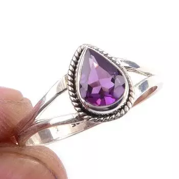 Natural Ametrine Gemstone Handmade 925 Solid Sterling Silver Ring Size 10 p8M69