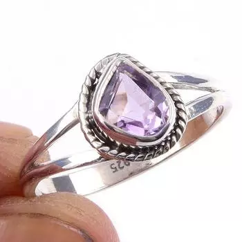 Natural Ametrine Gemstone Handmade 925 Solid Sterling Silver Ring Size 9 J5f86