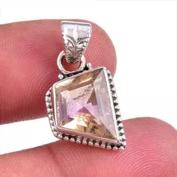 Natural Ametrine Gemstone Handmade 925 Solid Sterling Silver Pendant 1.25 M7W60