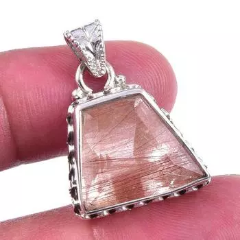 Natural Angel Hair Quartz 925 Solid Sterling Silver Jewelry Pendant 1 Q1A29