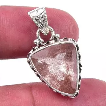 Natural Angel Hair Quartz 925 Solid Sterling Silver Jewelry Pendant 1.25 S0k77