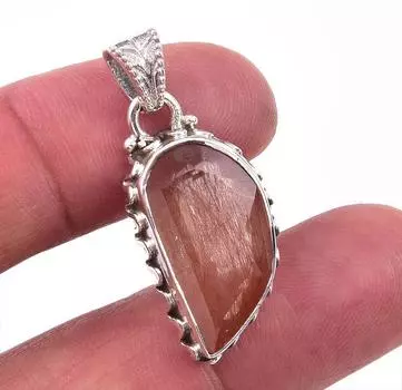 Natural Angel s Hair Quartz 925 Solid Sterling Silver Jewelry Pendant 1.25 G4t13