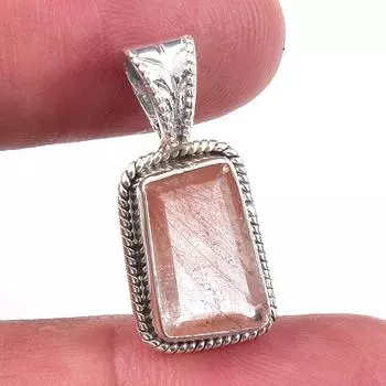 Natural Angel s Hair Quartz Gemstone 925 Solid Sterling Silver Pendant 1 P0R20