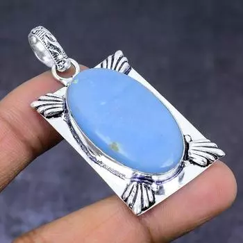 Natural Angelite Stone Gemstone 925 Steling Silver Jewelry Pendant 2.29 M0c96