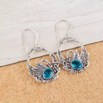 Natural Apatite Gemstone 925 Sterling Silver Jewelry Drop/Dangle Earrings 1.64 CE-2-8