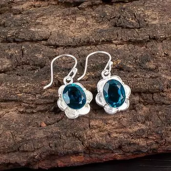 Natural Apatite Gemstone 925 Sterling Silver Jewelry Handmade Earrings 1.30 EE-11-12