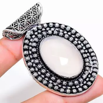 Natural Aqua Chalcedony Gemstone 925 Sterling Silver Gift Pendant 2.32 O0d40