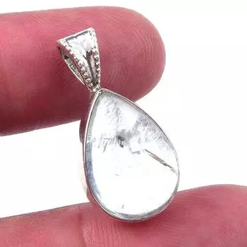 Natural Aquamarine 925 Solid Sterling Silver Gift Jewelry Pendant 1 E1y15