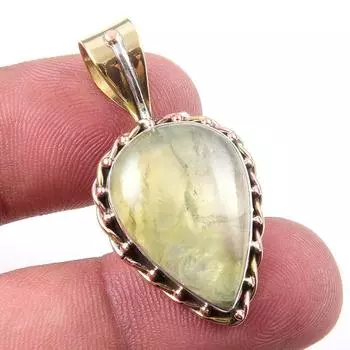 Natural Aquamarine Gemstone 925 Solid Sterling Silver TwoTone Pendant 1.50 u0L38