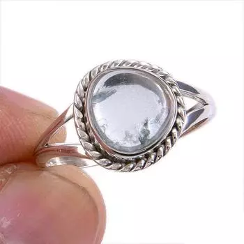 Natural Aquamarine Gemstone 925 Solid Sterling Silver Jewelry Ring Size 8 W3j95