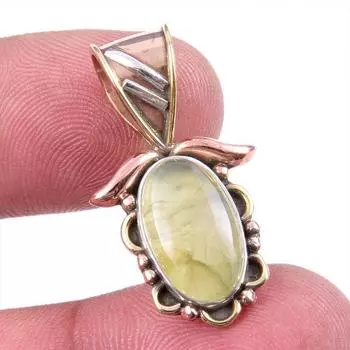 Natural Aquamarine Gemstone 925 Solid Sterling Silver TwoTone Pendant 1.25 t2v74