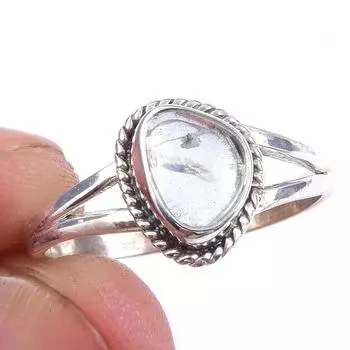 Natural Aquamarine Gemstone Handmade 925 Solid Sterling Silver Ring Size 8 Y6d04