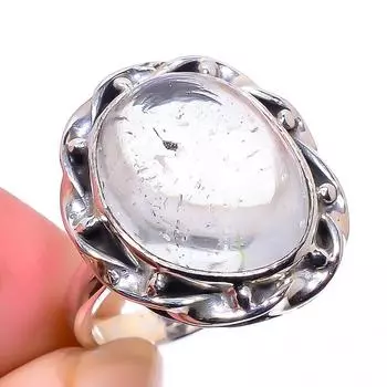 Natural Aquamarine Gemstone Handmade 925 Solid Sterling Silver Ring S.5.5 J3d64