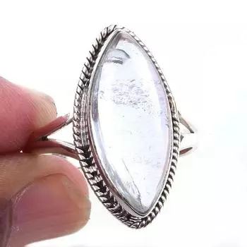 Natural Aquamarine Gemstone Handmade 925 Solid Sterling Silver Ring Size 10 l8V09