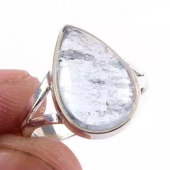 Natural Aquamarine Gemstone Handmade 925 Solid Sterling Silver Ring Size 6 I7N43