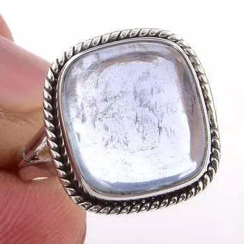 Natural Aquamarine Gemstone Handmade 925 Solid Sterling Silver Ring Size 6 z5w34