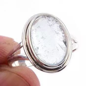 Natural Aquamarine Gemstone Handmade 925 Solid Sterling Silver Ring Size 8 E7n75