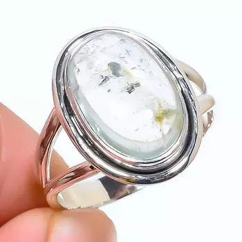 Natural Aquamarine Gemstone Handmade 925 Solid Sterling Silver Ring Size 10 k9u19
