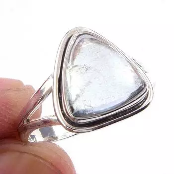 Natural Aquamarine Gemstone Handmade 925 Solid Sterling Silver Ring Size 8 C3J16