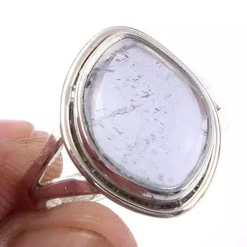 Natural Aquamarine Gemstone Handmade 925 Solid Sterling Silver Ring Size 7 n1F27