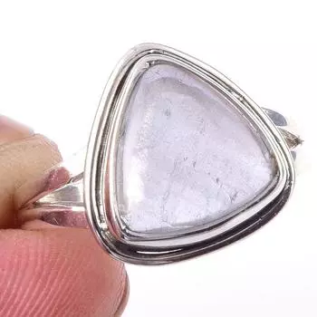 Natural Aquamarine Gemstone Handmade 925 Solid Sterling Silver Ring Size 9 o1u71