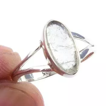 Natural Aquamarine Gemstone Handmade 925 Solid Sterling Silver Ring Size 7 g6Q91